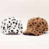 Winter Warm Plush Leopard Print Adjustable Baseball Cap