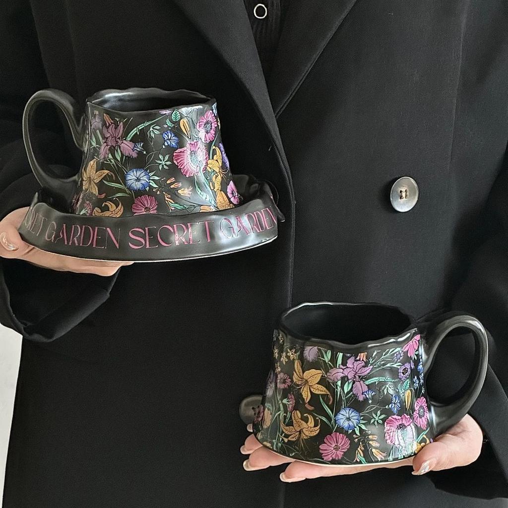 Финский средневековый цветочный и пасторальный стиль, высококлассные и изысканные кружки большой вместимости для офиса и дома, керамические кофейные чашки и блюдца