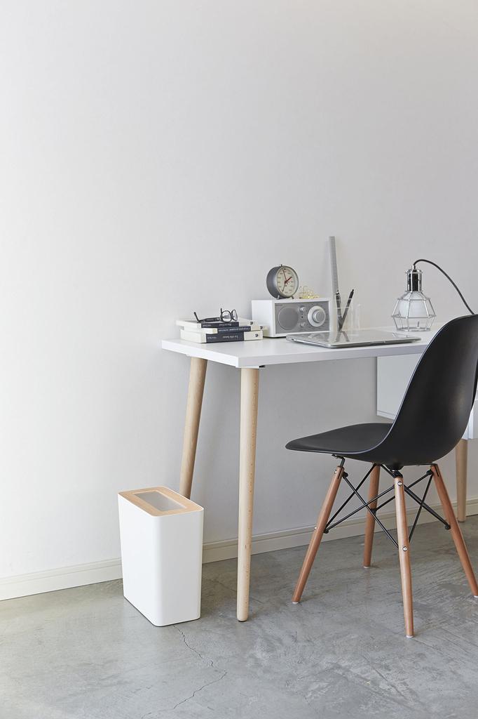 Yamazaki Jitsugyo Trash Can Square Natural W28 X D15 X H30cm RIN RIN Bag Be Seen Trash Can 3196 (Yamazaki) Approx. Can't