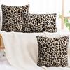 Leopard Print Throw Pillow Cover 45x45 Size Shaggy Pillow Case Faux Fur Pillowcase  Bed Decor
