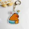 Acrylic Cartoon Capybaras Keyring Cartoon Capybara Kapibala Keyrings  Backpack Decor