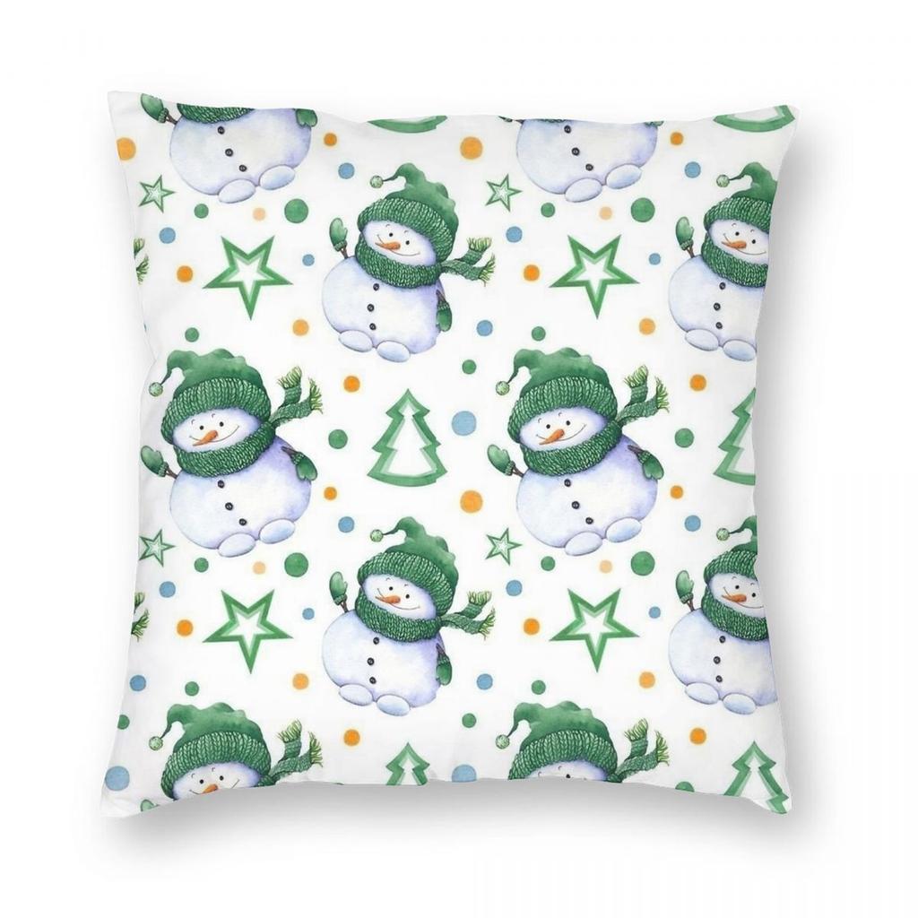 Christmas New Year Pillowcase Printing Polyester Cushion Cover Gift Santa Pillow Case Cover Home Zipper 18''