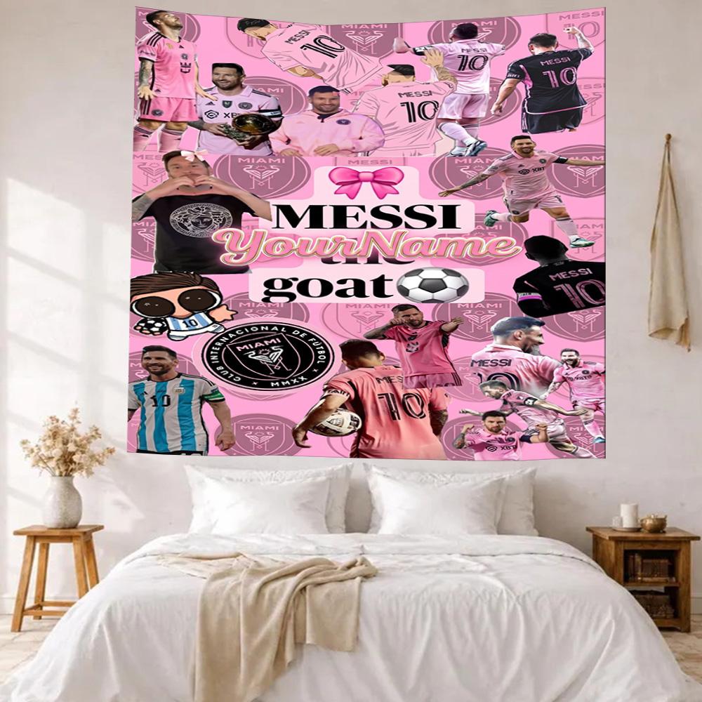 Messi Custom Your Name Wall Decor Tapestry Art For Pet Memorial Birthdaywedding Party Backdrop Family Gift