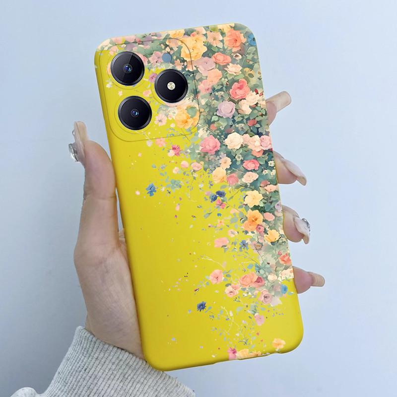 Чехол для телефона Realme C61 C63 Дизайн 'Цветочная Девочка' Мягкий Силикон ТПУ Задняя Крышка для Realme Narzo N63 C 63 RealmeC61 Чехлы Оболочка
