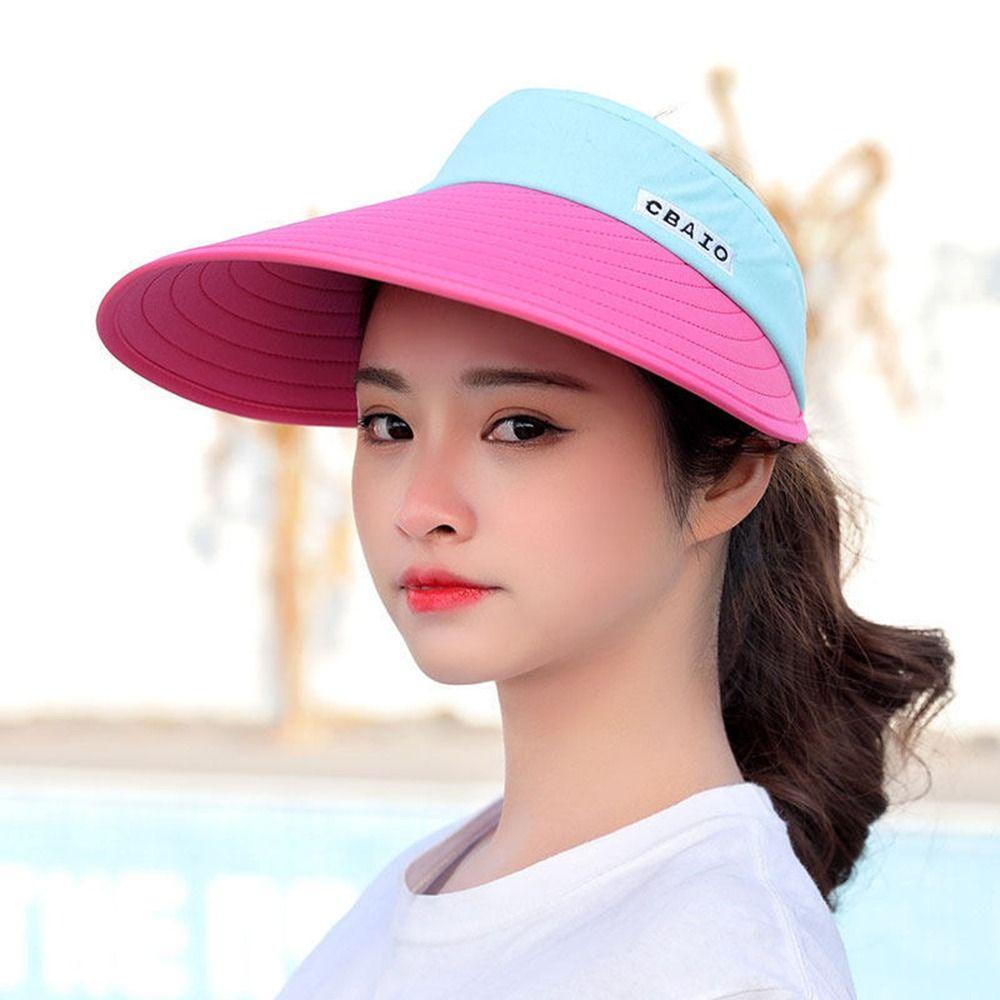 Summer For Women Wide Brim UV Protection Sunscreen Korean Style Hat Empty Top Hat Women Cap Sun Hat