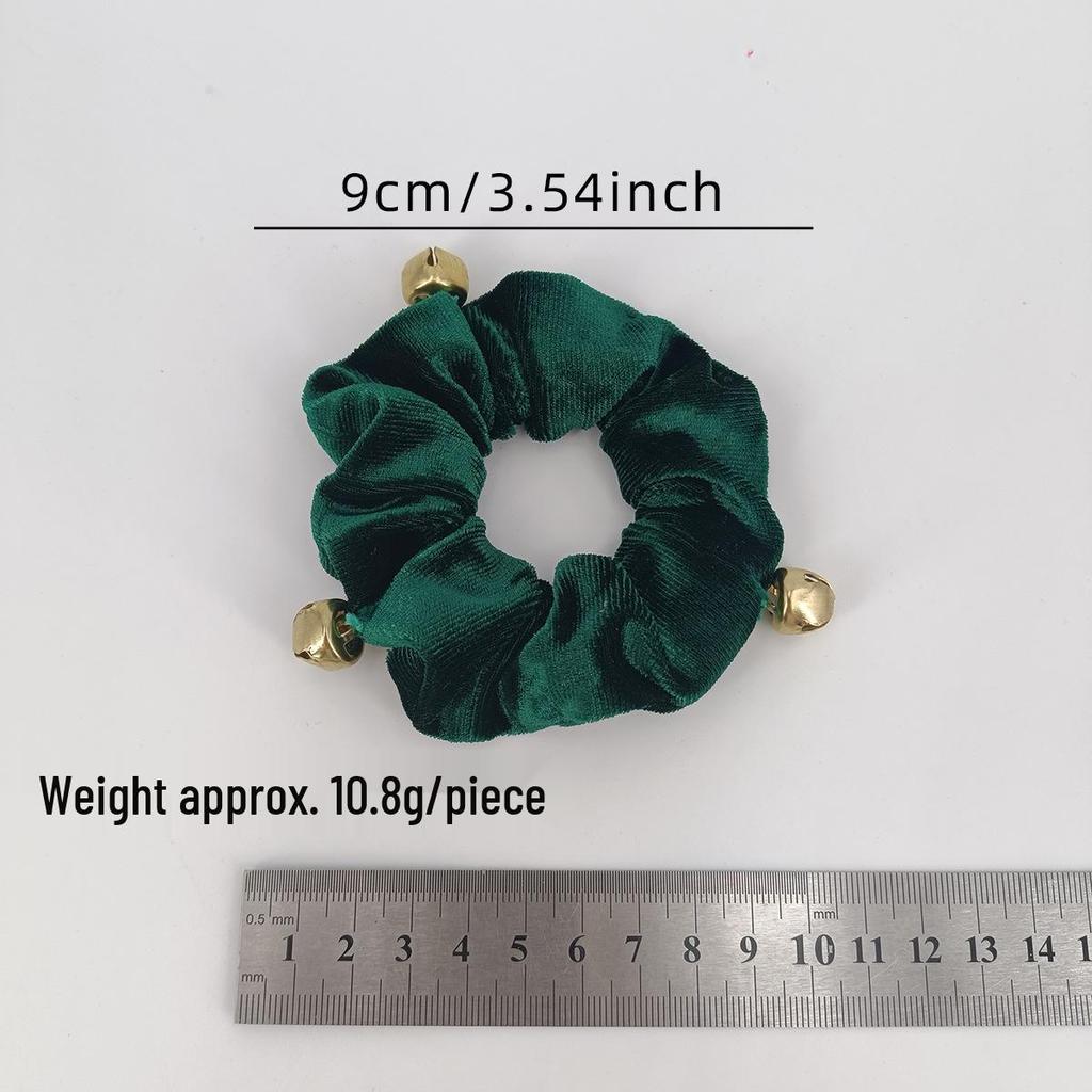 European and American Christmas Style Velvet Bell Scrunchie Hair Accessory
