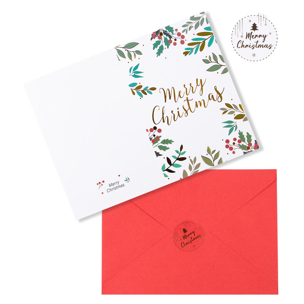 Merry Christmas Fold Greeting Cards with Envelope Xmas Party DIY Gifts Box Card for New Year Festival Decorations Navidad Noel