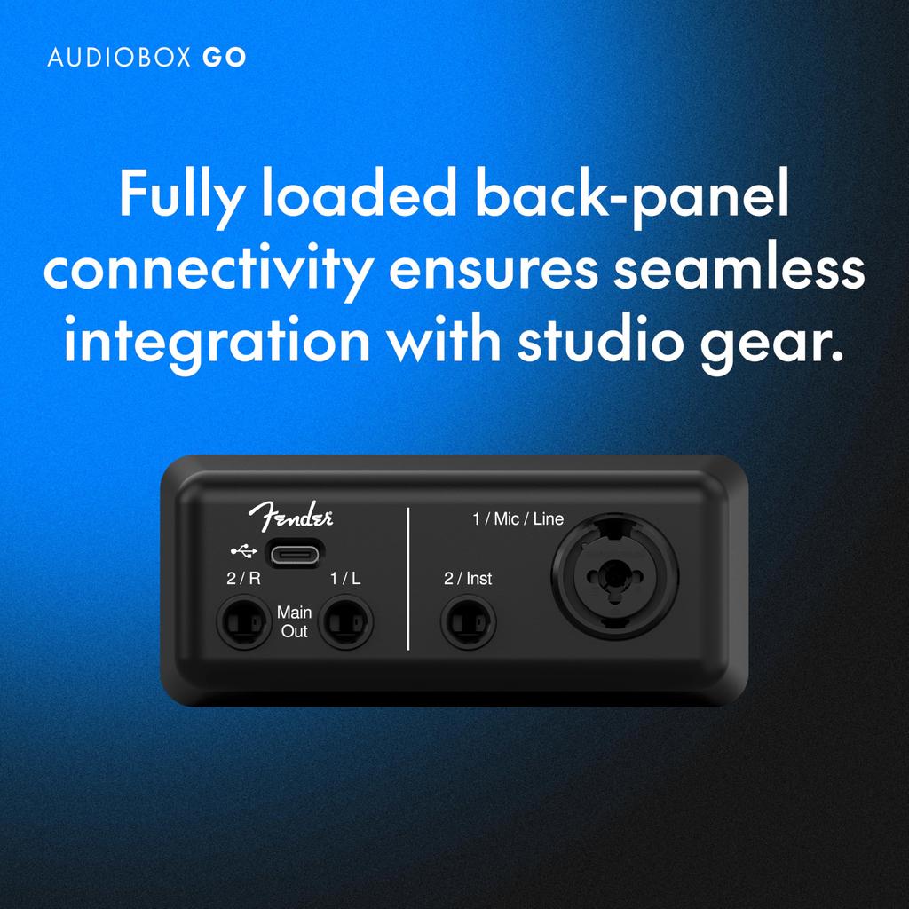 Fender AudioBox Go Portable Audio Interface USB-C Recording Music Production Compact Design