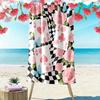 Whimsical Roses and Aces Print Beach Towel, Quick Drying, Suitable for Travel, Outdoor Sports, Jogging, the Beach and Swimming, Gift
