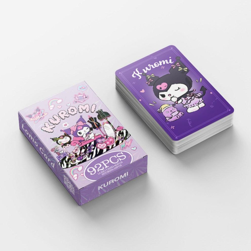 Товары для фотокарточек Sanrio LOMO Иллюстрация Фотокарточка 60 шт. + Мини-наклейка 32 шт., Куроми, 1 шт.