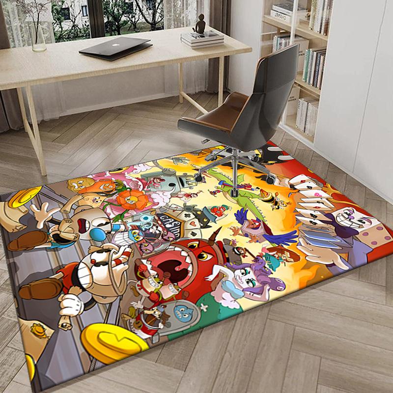 Adventure In The Cup-head Carpet, Chair Rug,Rug for Office Bedroom living rooms, Doormat decor Fan Gift Christmas Gift