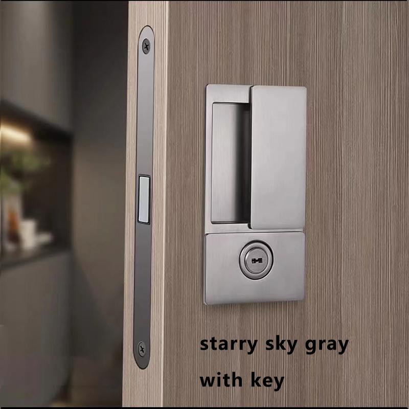 Новый стиль безручечный плоский замок современная спальня магнитная утопленная дверная ручка бесшумный Push And Pull невидимый раздвижной дверной замок