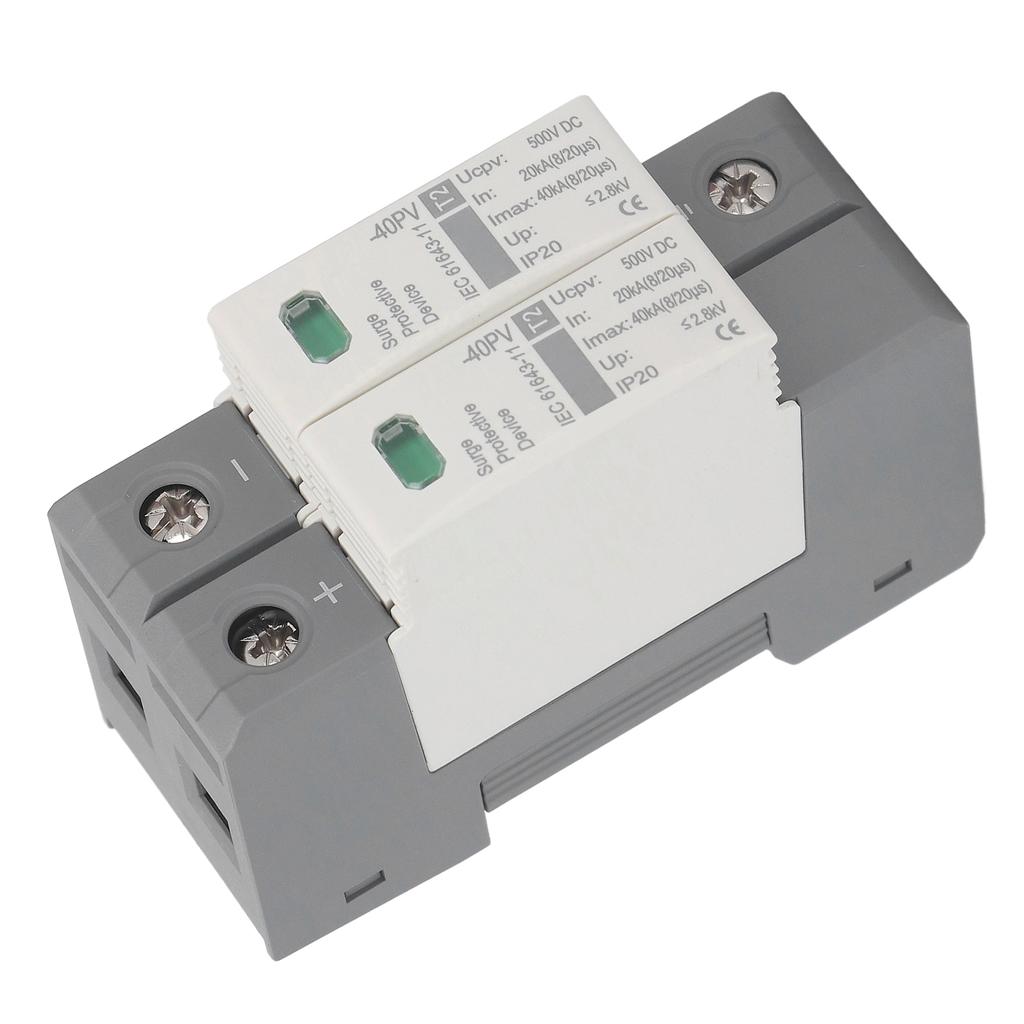 2P фотоэлектрический разрядник постоянного тока, устройство защиты от перенапряжения, автоматический выключатель защиты от молнии 500 В постоянного тока 20‑40 кА