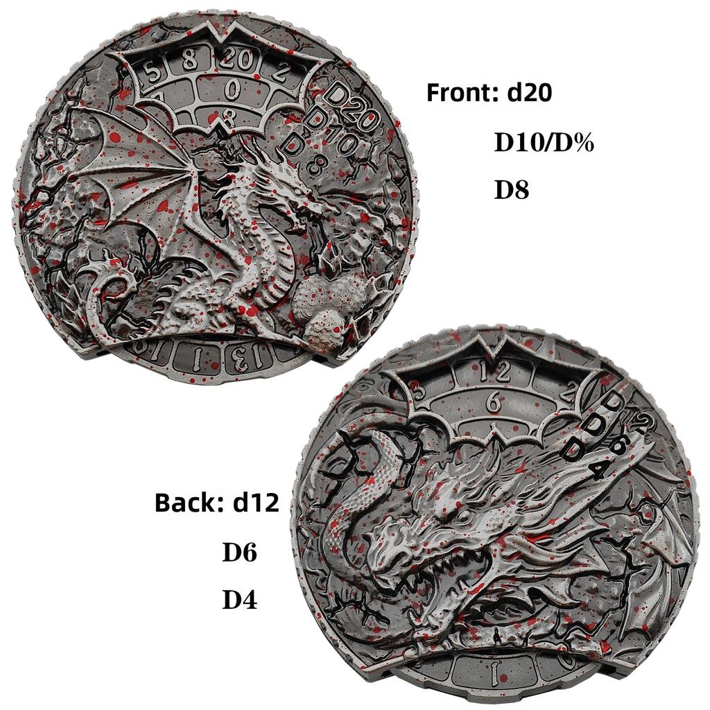 Металлические игральные кости COC Running Dice 7-в-1 Fingertip Gyro Turntable Polyhedron Metal Dice DND Dungeons & Dragons