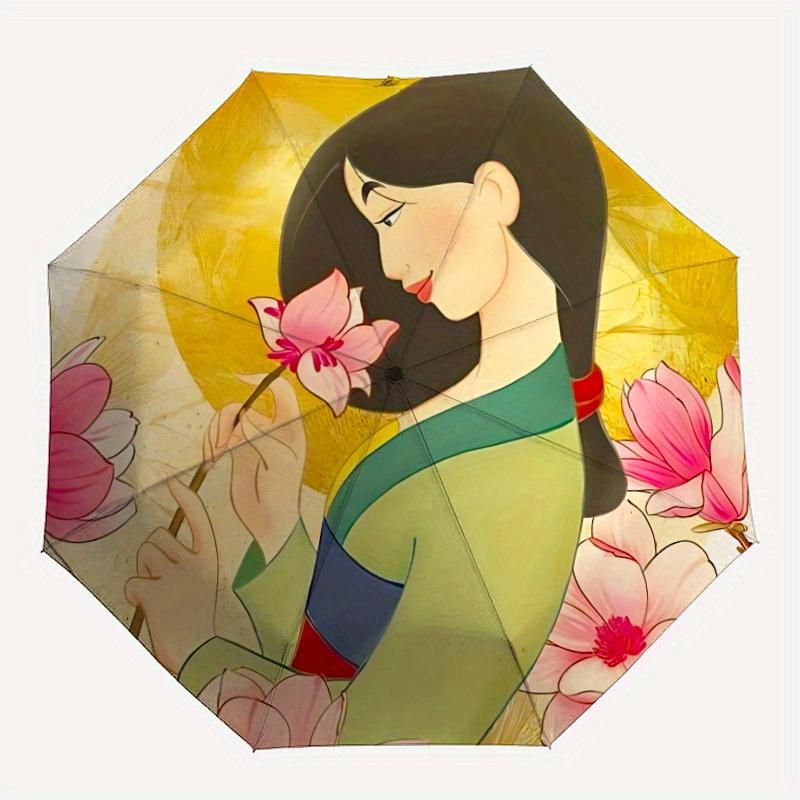 1pc Mulan Automatic Umbrella 8-Bone Design Compact Gear for Outdoor Travel,Perfect Gift for Friends' Birthdays yy250815084