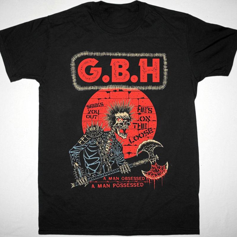 Vtg Charged GBH Band Music Tour Cotton Black All Size Unisex Shirt Unisex T-Shirt