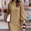 Свитер юбка женский французский повседневный ретро тонкий длинный свитер осень и зима женское трикотажное платье с пальто
