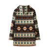 New Women's Printed Casual Printed Hooded Warm Plush Long Sleeve Jacket