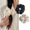 1Pc Silk Scrunchies for Hair Simulation Silk Polka Dot Large Intestine Hair Ring Gentle Retro Head Rope Hair Accessories