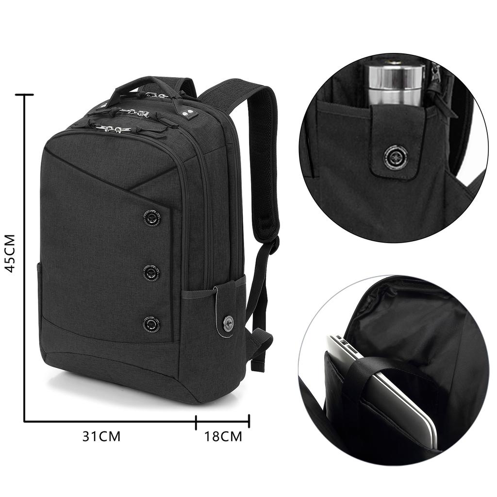 Large Business Travel Inch PC Town Black [KINGSLONG] Men's Backpack, Capacity, Waterproof, Multi-layer Storage, Backpack, Women's Rucksack,