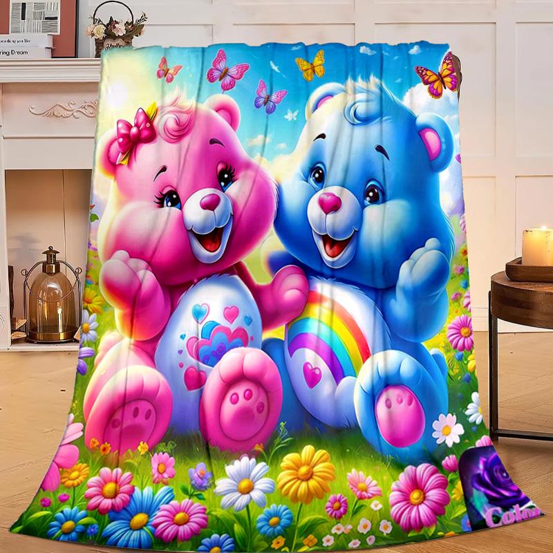 1PC Rainbow Bears Flannel Blanket Gift, Suitable for Both Men And Women, Soft Ideal for Beds And Sofa, Birthday Or Christmas Gift