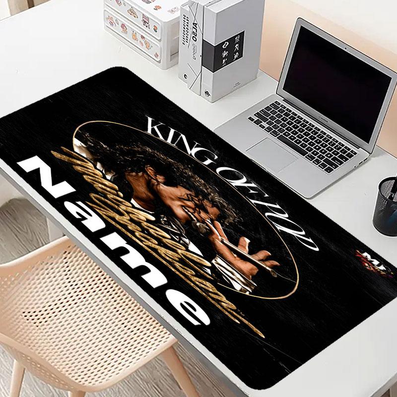Custom Name Personalized Michael Jackson Pattern Mousepad, Laptop PC Desk Mat, Decorative Desk Mat for Home Keyboard Pad Gift