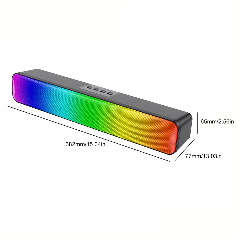 RGB Беспроводная колонка Совместимая с Bluetooth Настольная колонка Питание от USB Компьютерная колонка с сабвуфером Высокая громкость для ПК Ноутбука