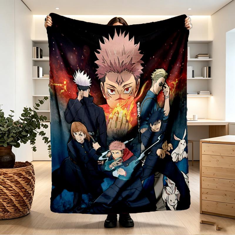 Jujutsu Kaisen Print Blanket - Soft & Comfortable, for Bedroom, Travel, Sofa, Home Decoration - Birthday Christmas Gift for Friend