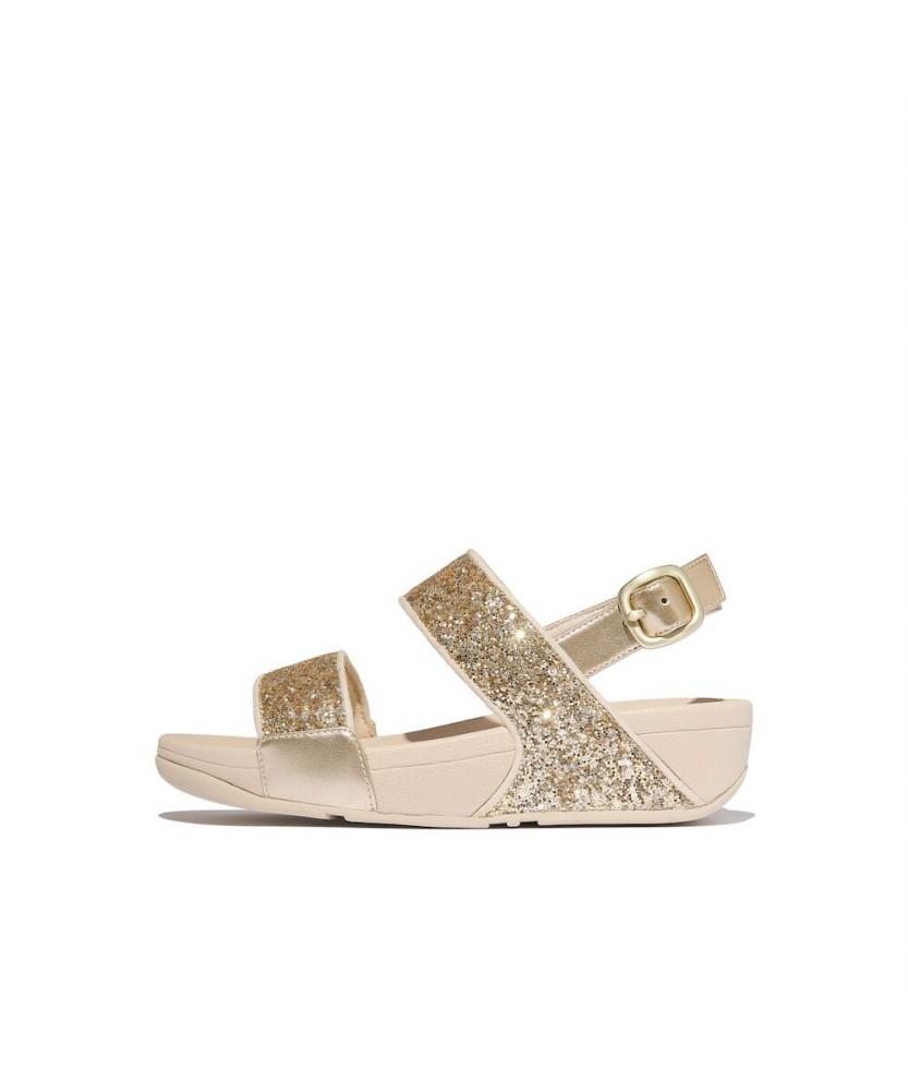 Женские сандалии Fitflop Lulu с блестками, разноцветные, с ремешком на пятке - Платиновый/Серебряный (Ft64K2S222)