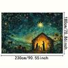 1pc Jesus Birth Tapestry - Holy Family (Mary, Joseph) & Star of Shepherds Bethlehem Nativity Scene - Religious Wall Hanging for