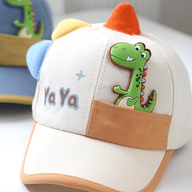 Cute Baby Duck Tongue Caps 1-3 Years Boy Girl Cartoon Dinosaur Cotton Peaked Hats Outdoor Toddler Kids Sunshade Sun Visors