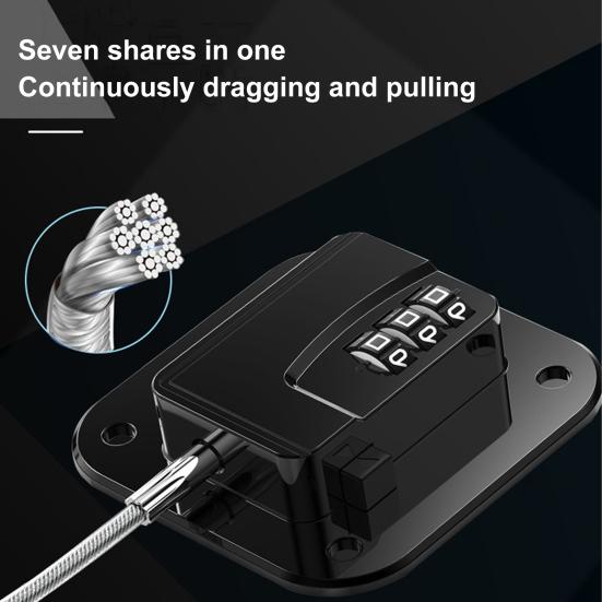 2 шт., цифровые замки без ключа со стальным тросом, самоклеящиеся, с защитой от детей, дверные замки для морозильной камеры, ящика, шкафа, мебельные замки