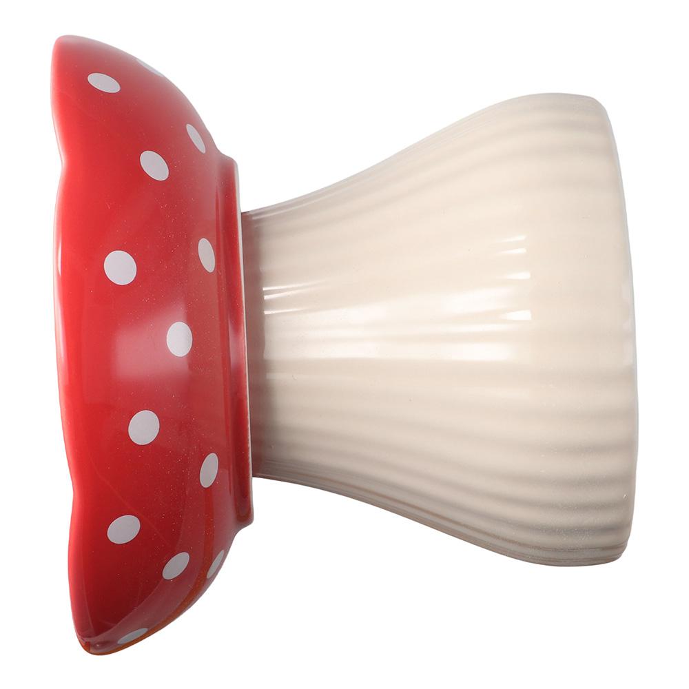 5.9*5.9*4.7 Inches Mushroom Cat Food Bowl Red Cat Food Basin Cute Elevated Cat Bowls