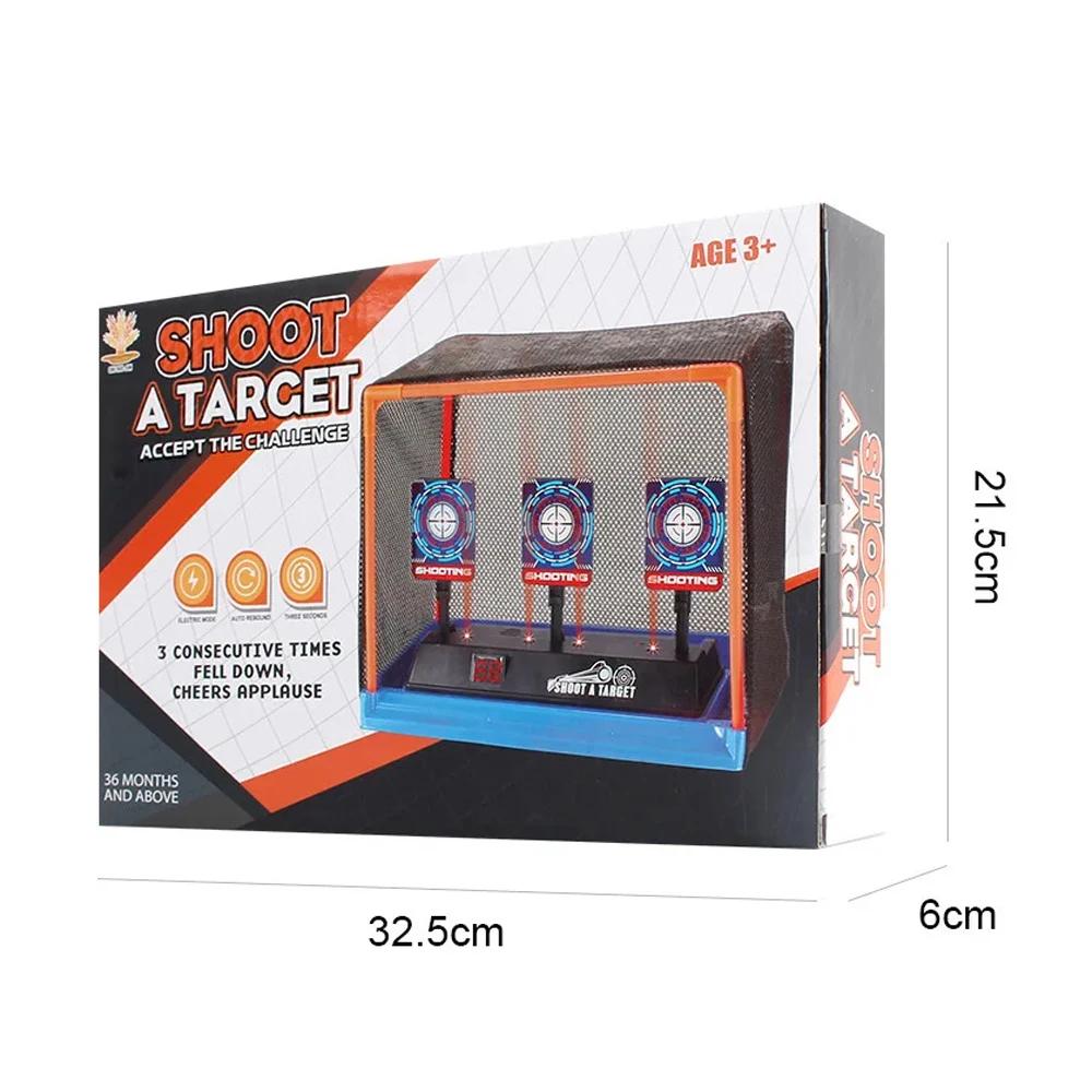 Мишени для пистолетов Nerf с автосбросом, электрические мишени для стрельбы, аксессуары, игрушки для детей, звуковые и световые игры для стрельбы, высокая точность подсчета очков