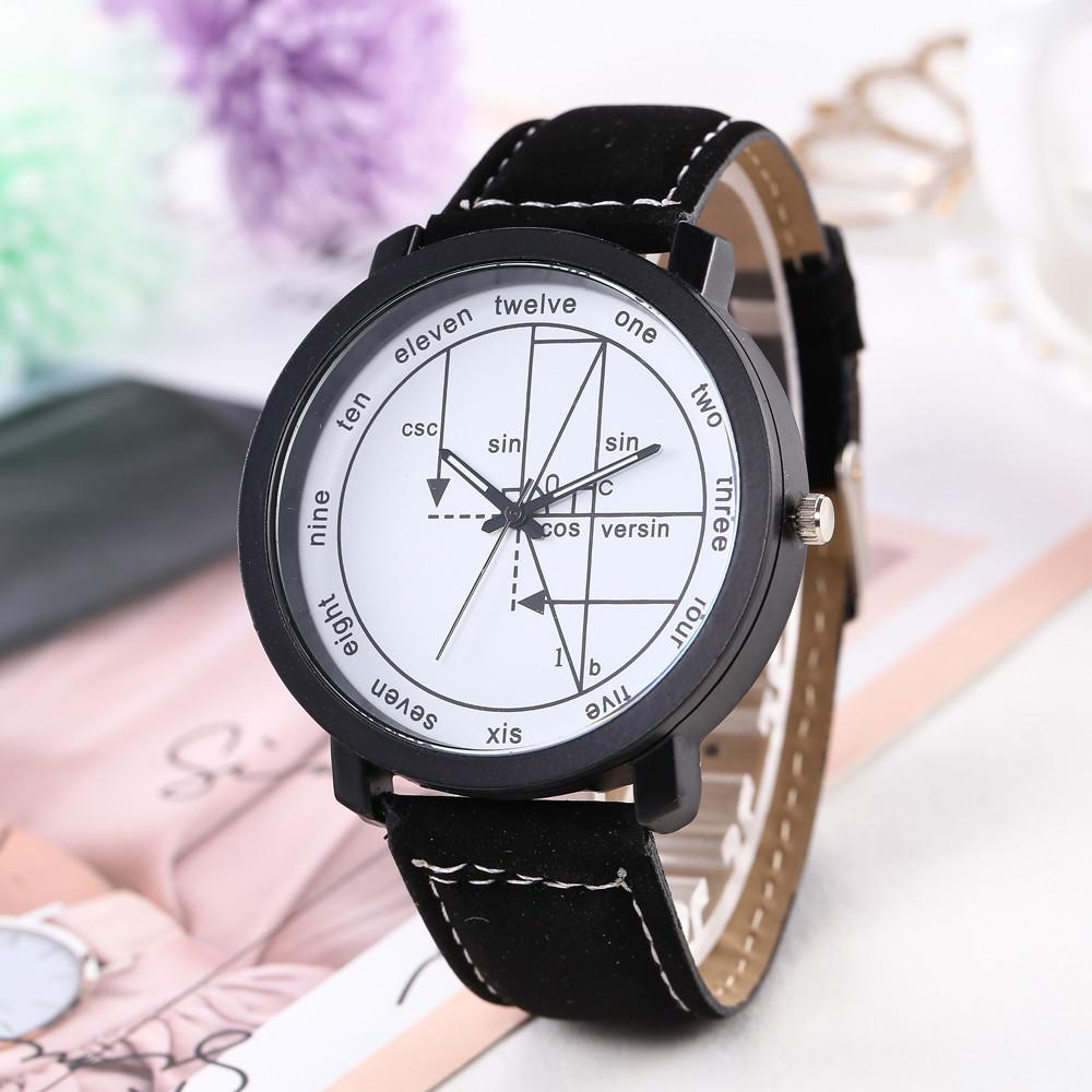 Unisex Watch Fashion Creative Interesting Mathematical Formula Dial Quartz Wristwatches Women Gilrs Ladies Students Watches
