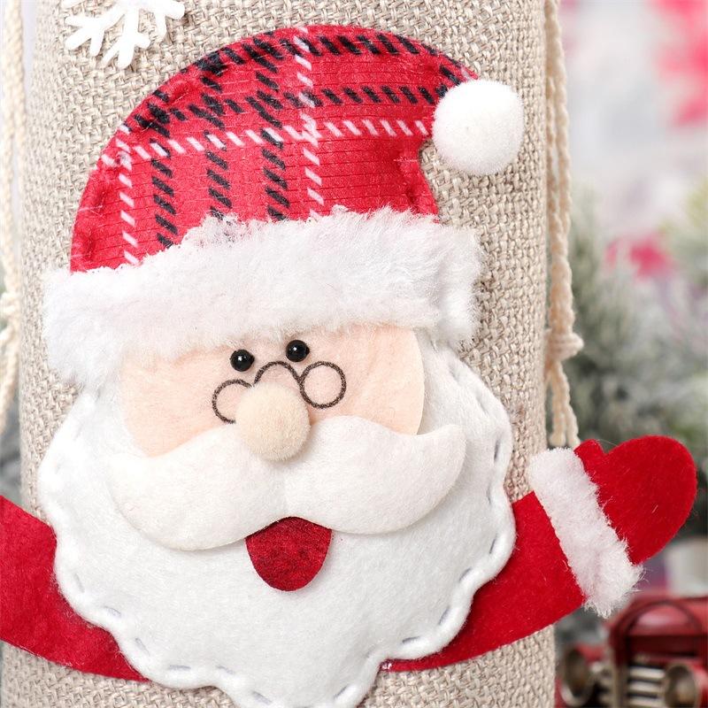 Новый кухонный набор бутылок вина, рождественское украшение, Санта-Клаус, снеговик, лось, олень, конопля, сумка для бутылки красного вина