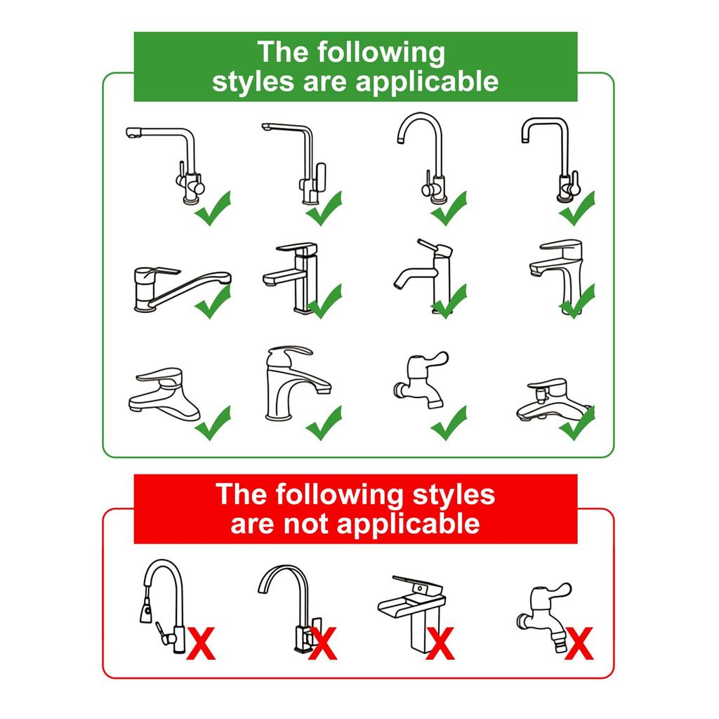 Universal Rotation 1440° Faucet Sprayer Head for Extension Faucets with Aerator Bubbler Nozzle for Kitchen Tap Washbasin and Robot Arm ADM
