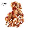 No Glue Glass Decals 2027 Russian New Year Flame Goat Static Sticker, PVC Zodiac Sheep Window Cling, Red and Gold Decor Stickers for Home Store