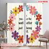 2pcs 2D Flat Printing Party Curtain Floral Quote Fabric Without Electricity All Season Party & Holiday Decor Perfect for Room
