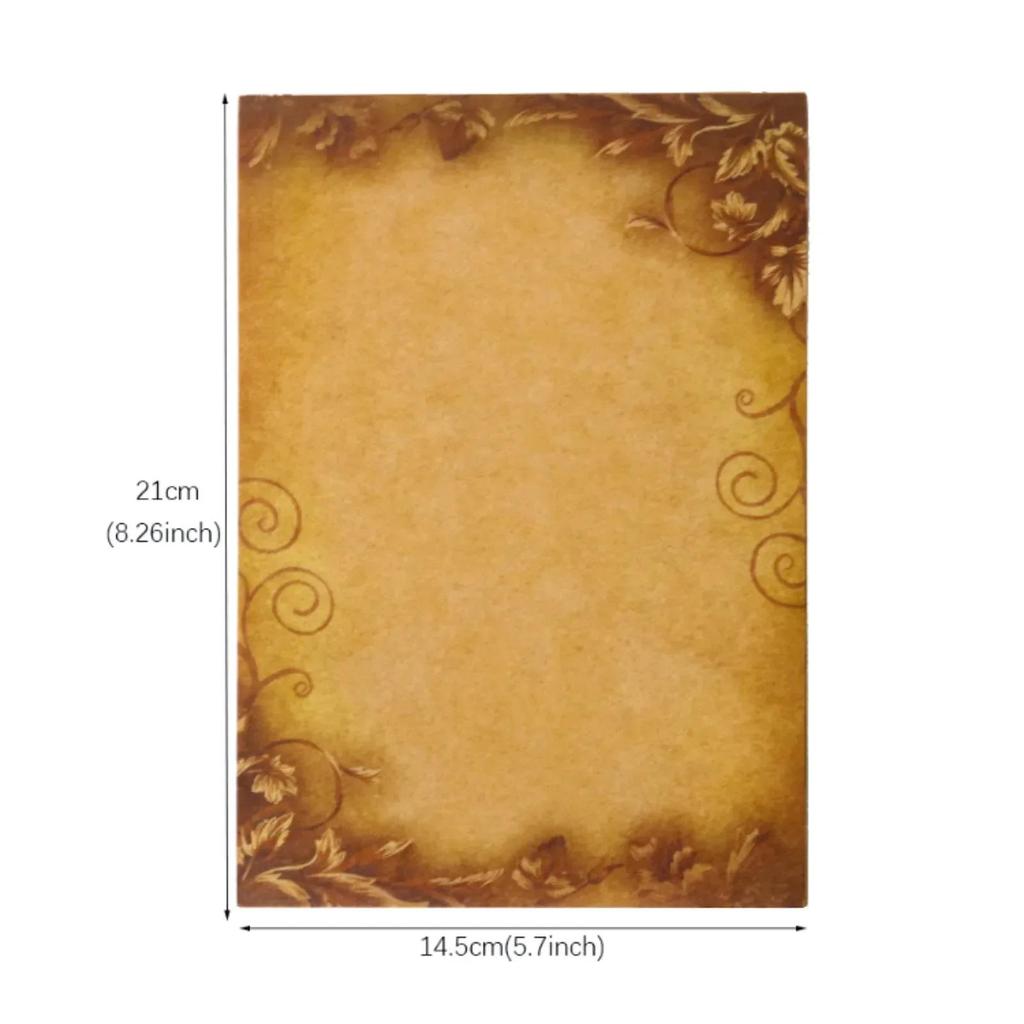 Набор из 8 предметов крафт-бумага коричневого цвета с винтажным цветочным узором фирменные бланки канцелярские принадлежности писчая бумага блокнот канцелярские принадлежности для рисования эскизы