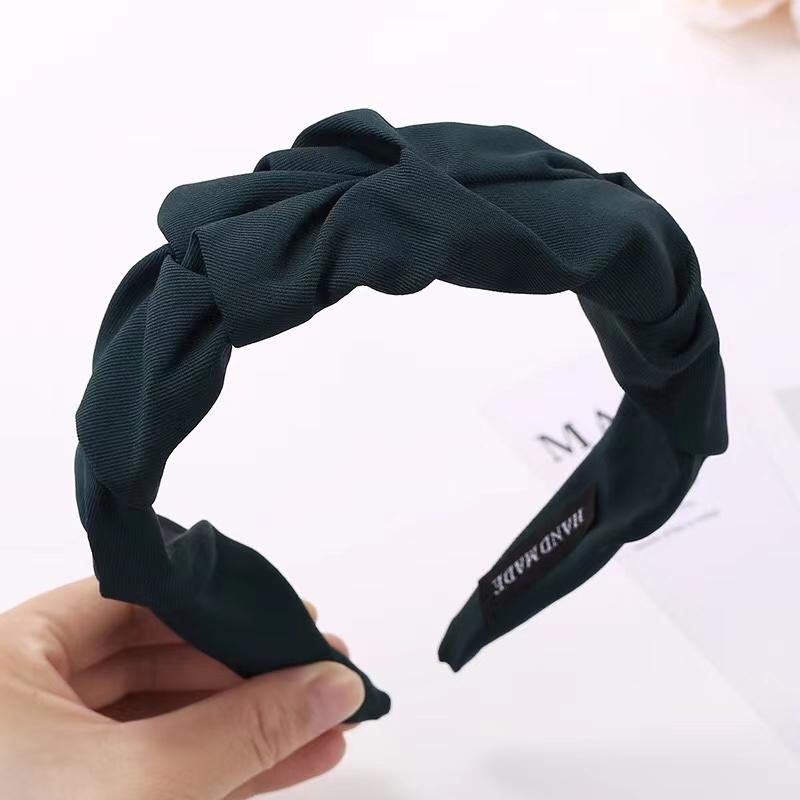 Hair Band Solid Color Folds Pattern Hair Hoop Hair Accessories for Women Pleated Wide Side Solid Color Simple Headband