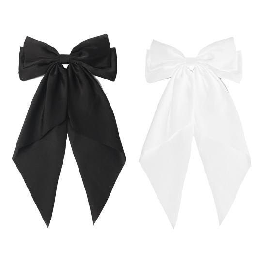 1/2 шт. женские заколки-банты для волос гладкие атласные заколки-банты с леопардовым принтом длинные хвосты аксессуары для волос