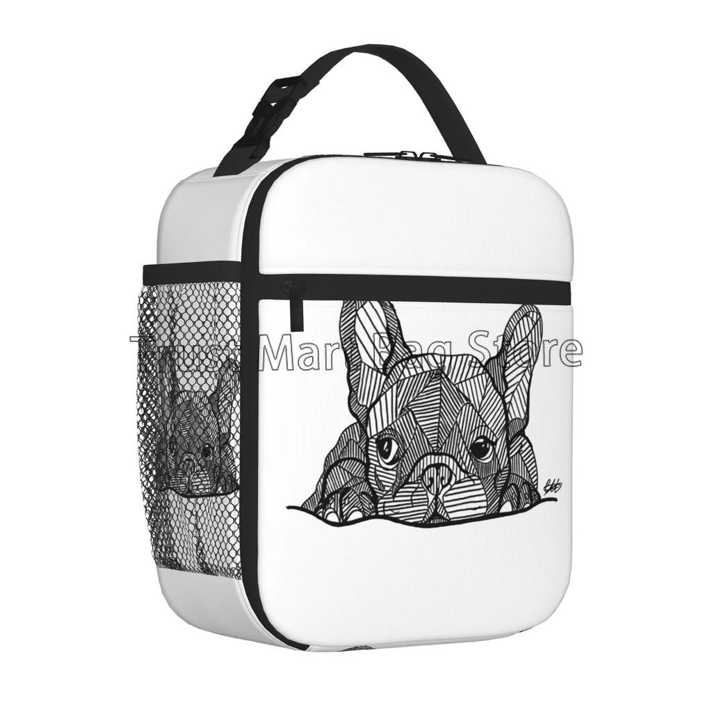 Французский бульдог щенок мордашка изолированный ланч-бокс для работы школы пикника многоразовый портативный термохолодильник ланч-бокс для женщин и детей