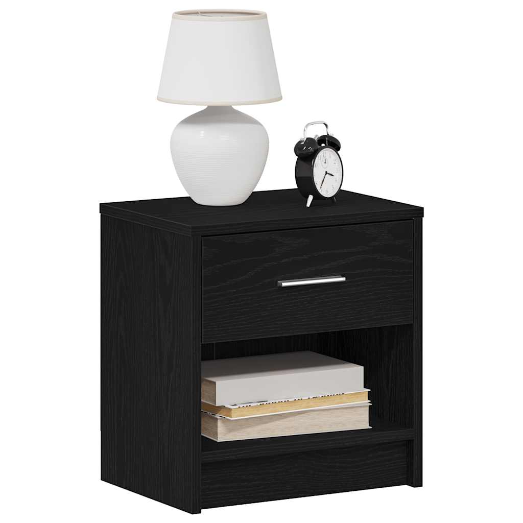 Nightstand with Drawer Black 39 x 28 x 41 cm