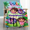 Dora Explorer Customize Your Name Blanket Multi-purpose Customizable Blanket Warmthful Decor for Chair Office Office Chair Bedding All-Season Use