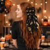 Bat Hair Accessories Halloween Silky Satin Bows, Big Ribbon Bow Clips, Oversized Cute Decor Long Tail Barrettes, for Women Girls Holiday Bows