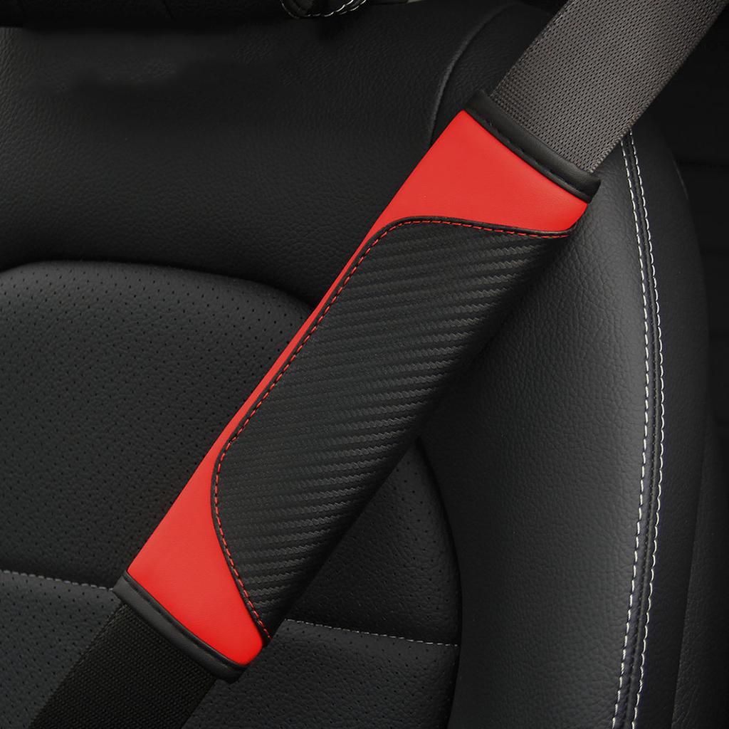 PU Carbon Fiber Leather Car Shoulder Guard Belt Decoration Set Multiple Colors Interior Enhancement Accessory