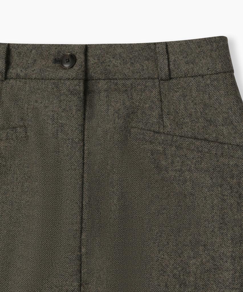 Jun By Jun K Herringbone H-Line Skirt_Berry Brown