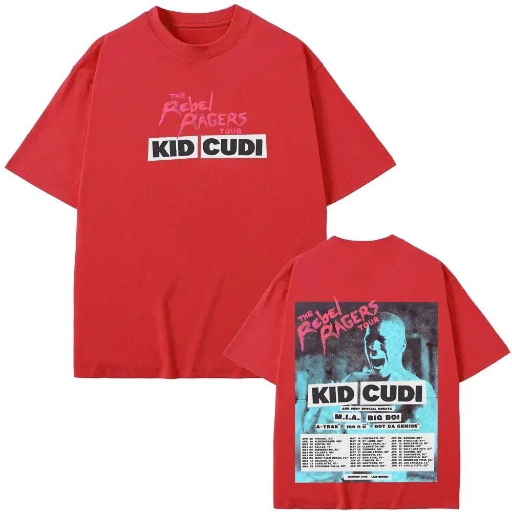 2026 Rebel Ragers Tour T-Shirt American Rapper Kid Cudi High Quality Short Sleeve T-Shirt Unisex Gothic Women Unisex T-Shirt Y2K