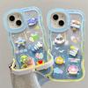 Applicable To Apple 15 Mobile Phone Case IPhone 13 Beach Three-dimensional Doll 14 Wave Edge Invisible Double Bracket 12 Niche